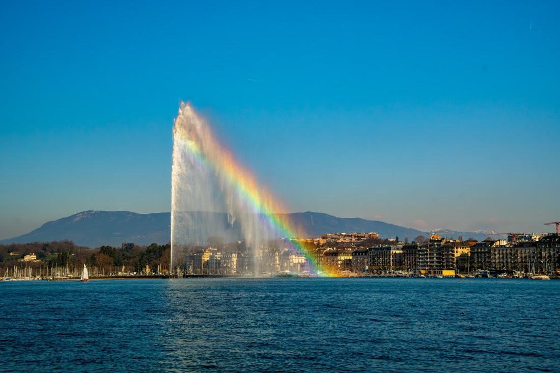 Le Jet d’eau et son arc-en-ciel
